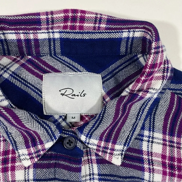 Rails Button Front Flannel Shirt Dress Long Sleeve - Picture 5 of 7